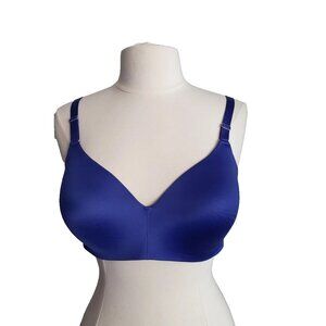 Soma Vanishing Back Wireless Lined T-Shirt Satin Bra In Majesty Blue